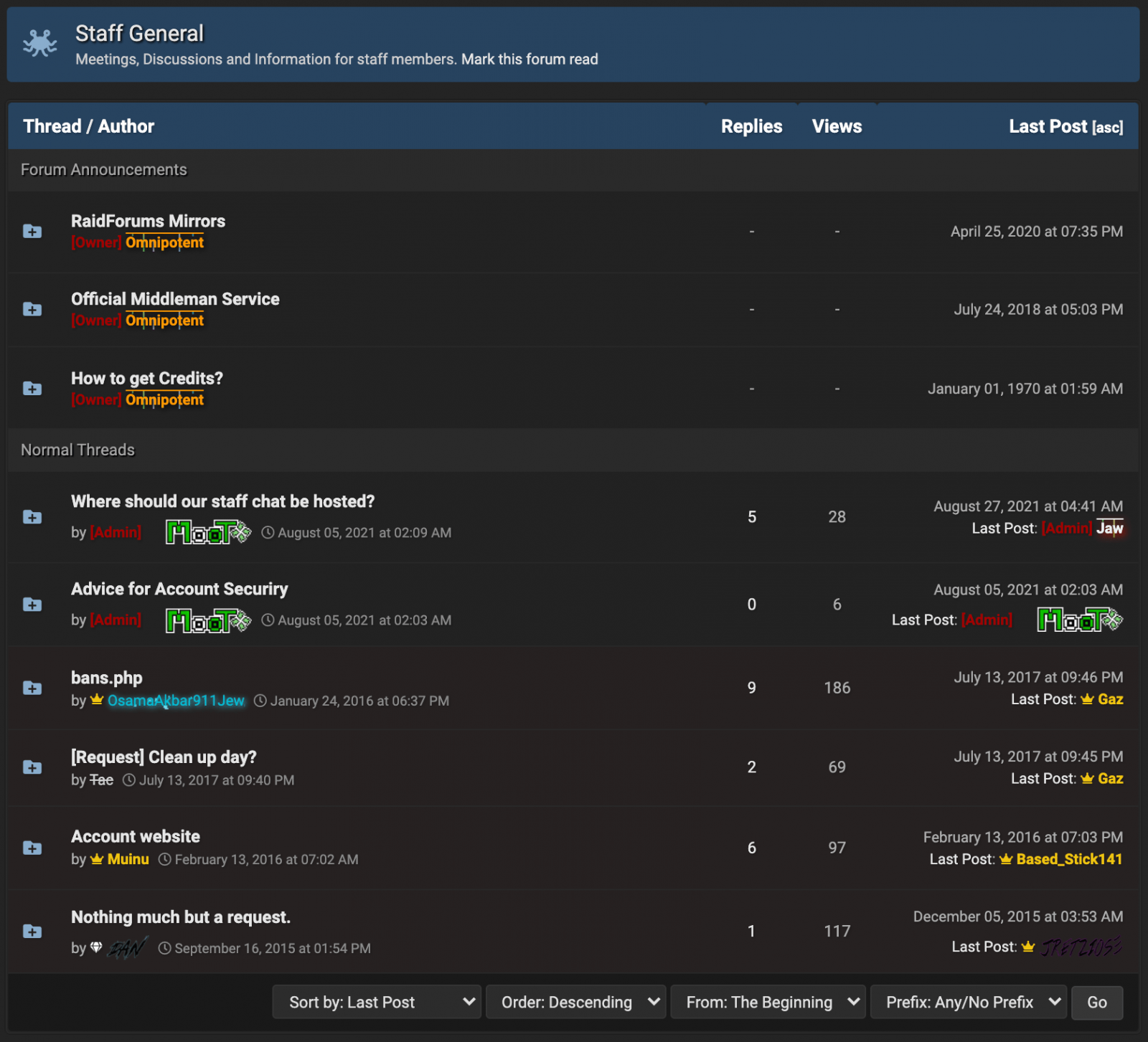 Seção funciona como todas as outras funcionam, mas discutem assuntos administrativos. Foto: BleepingComputer.