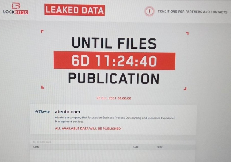 Página do grupo cibercriminoso na dark web, onde são reveladas as novas vítimas e os dados dela, caso não efetuem o pagamento. Foto: Felipe Payão.