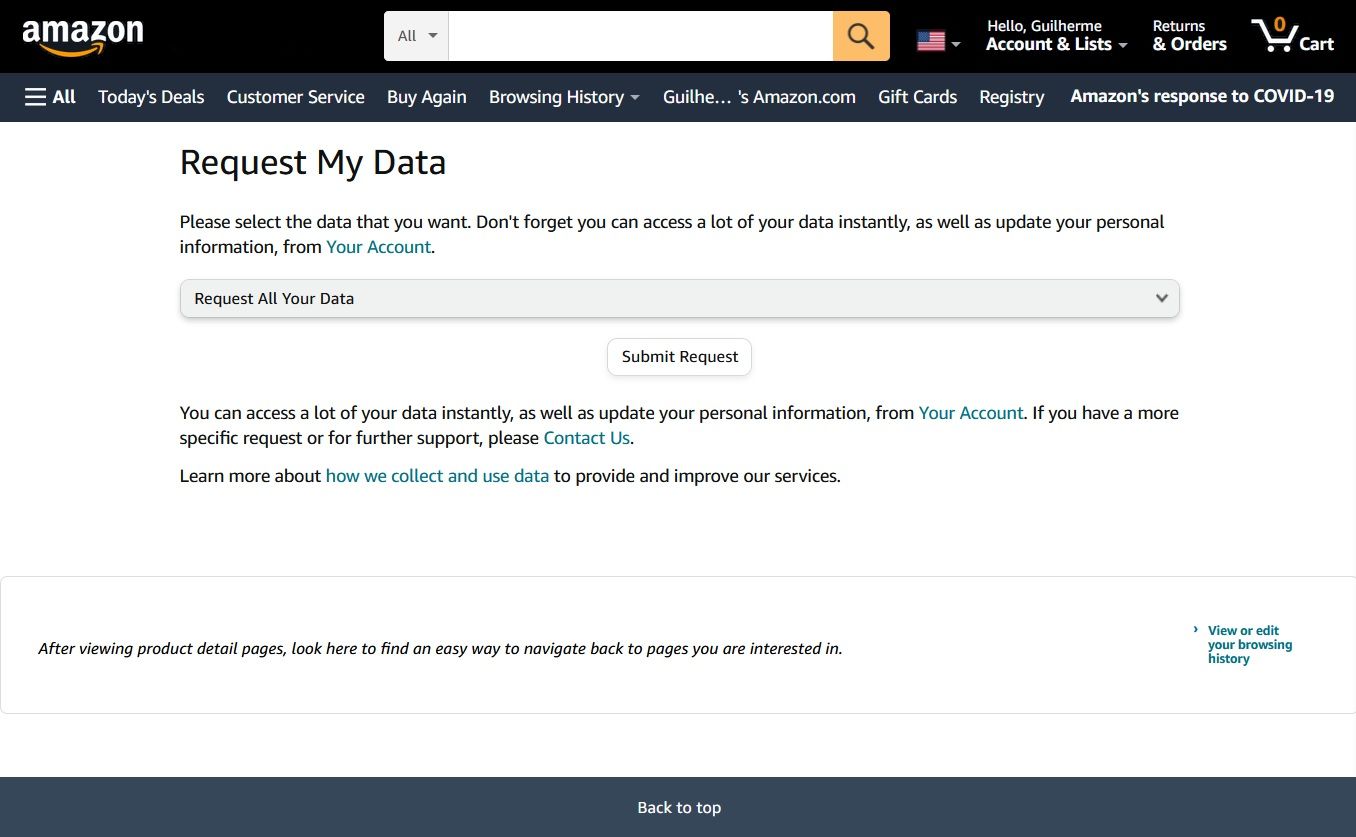 Página prévia ao pedido dos dados. Captura de tela: The Hack.