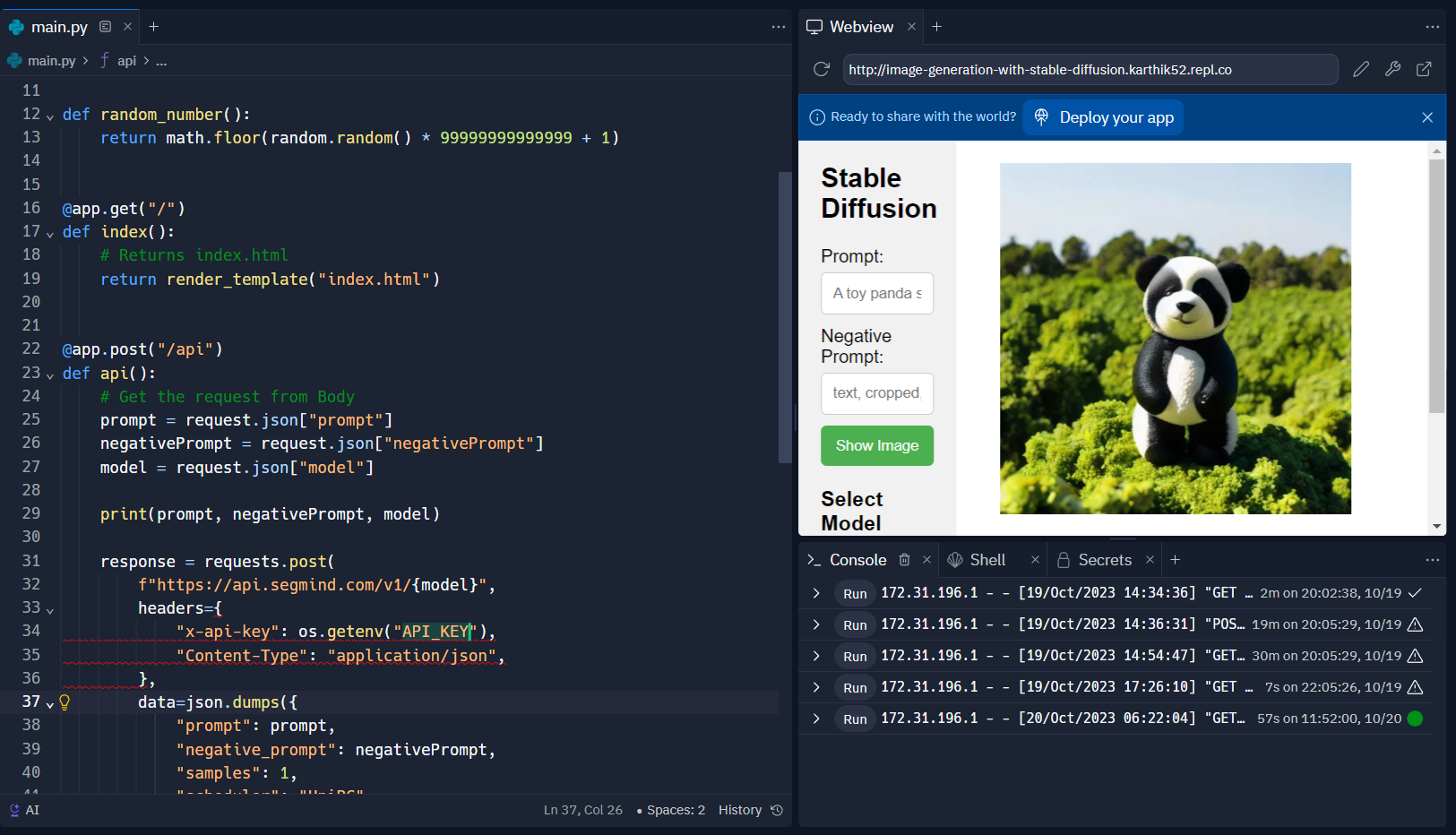 Build an Image Generation Web Application with Stable Diffusion API