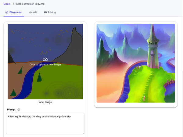 Generate, upscale, blur, and enhance with Stable Diffusion 1.5 Img2Img