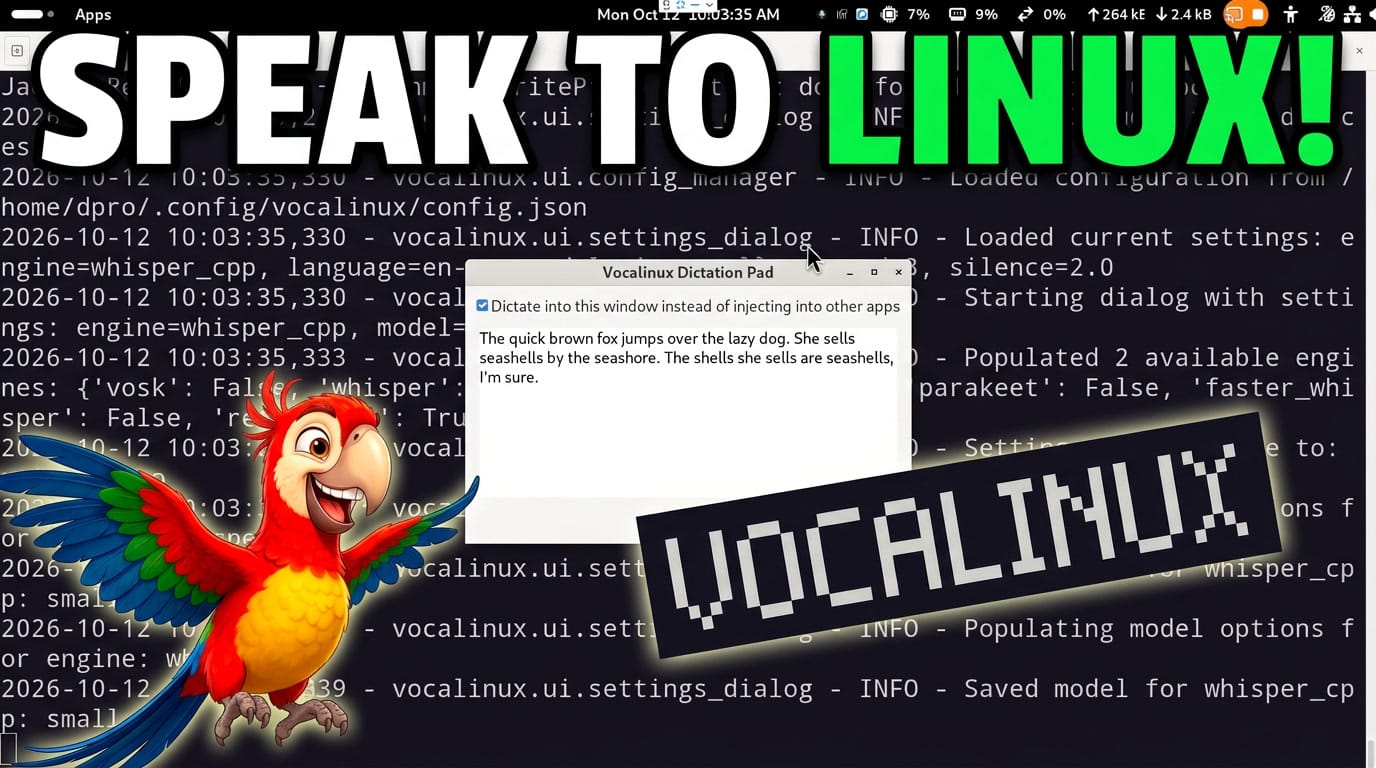 Voice Dictation in Linux with Vocalinux