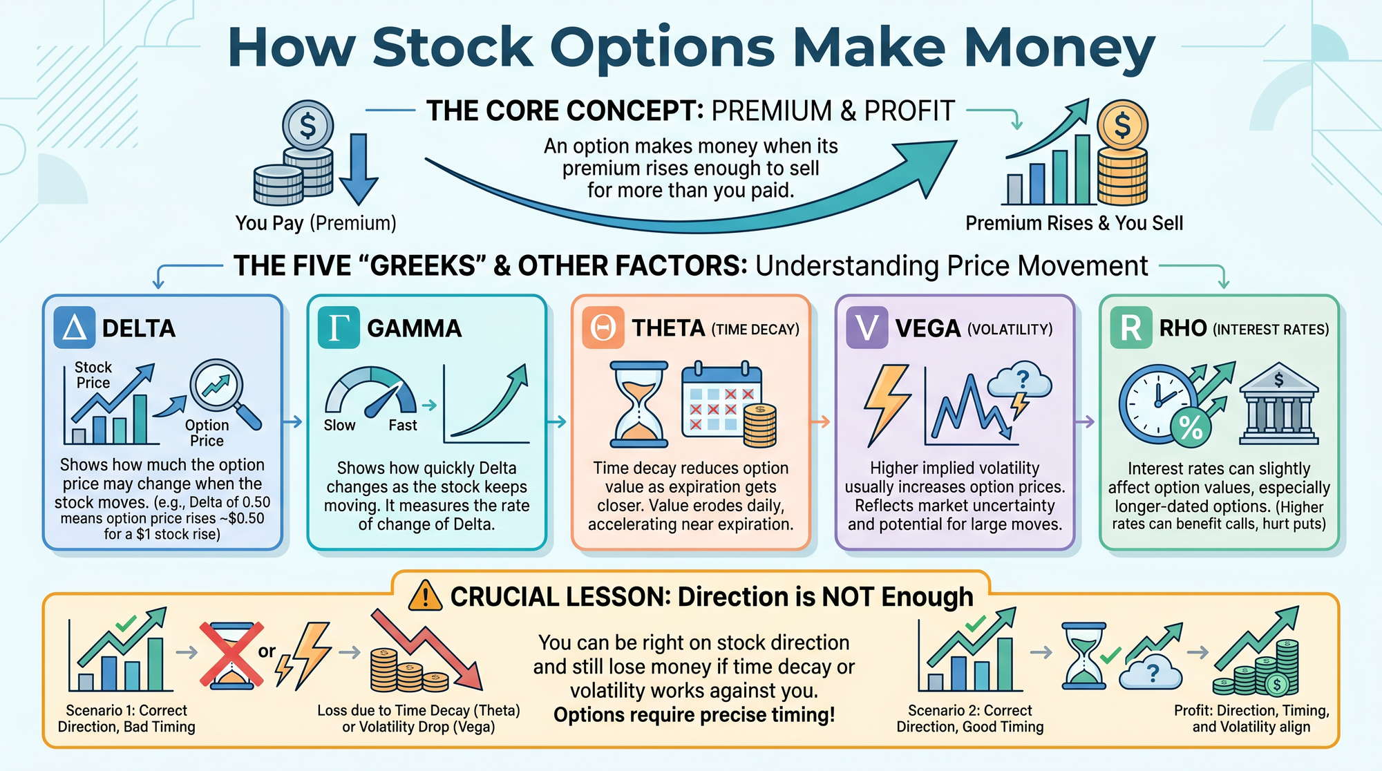 How Stock Options Make Money Infographic