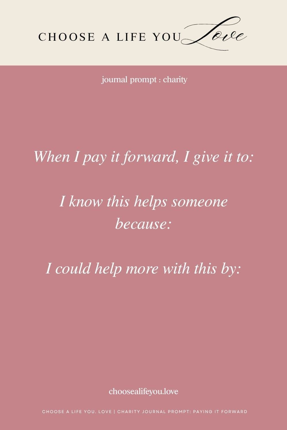 Charity Journaling Prompt: Paying It Forward
