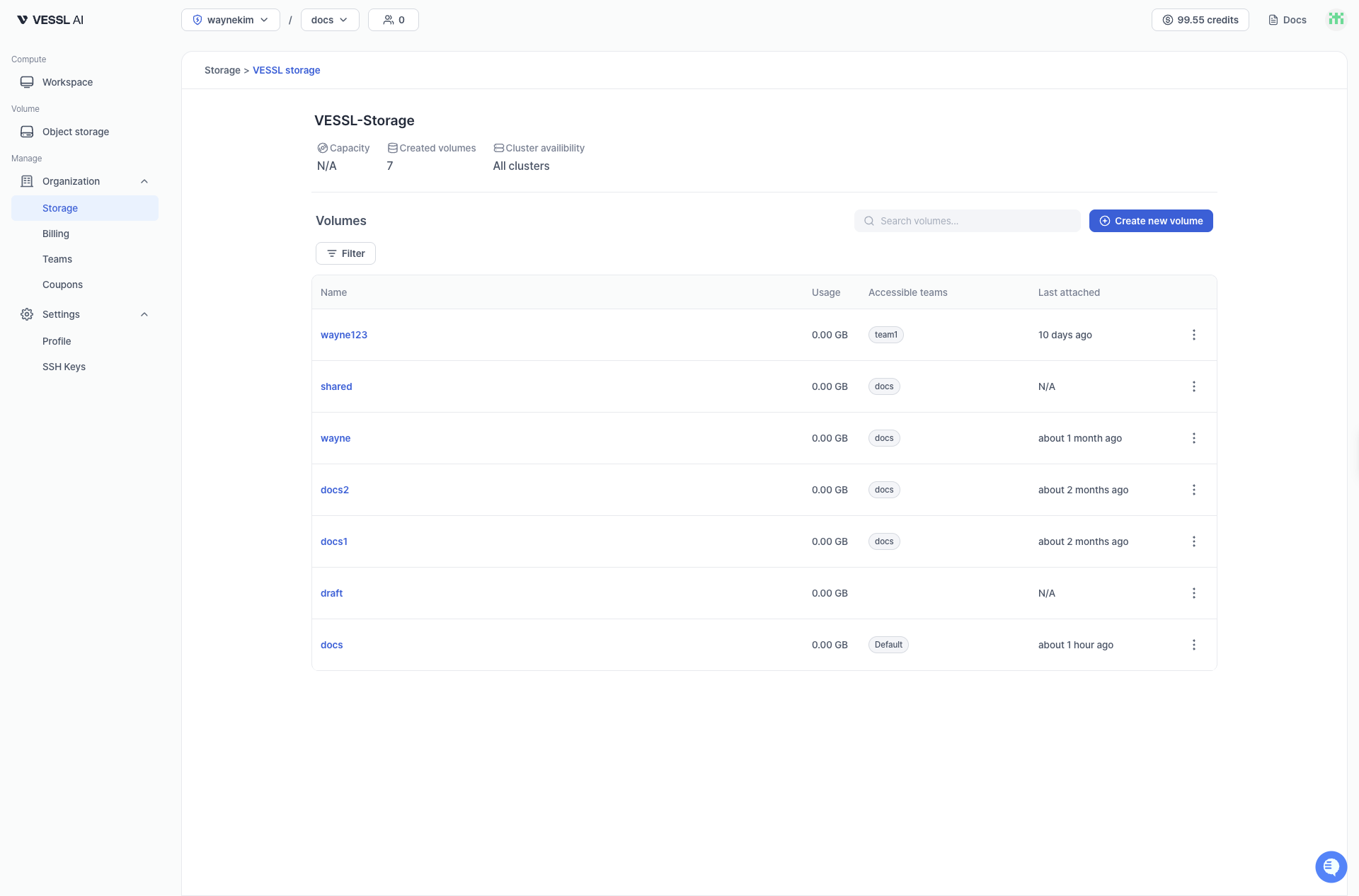 vessl cloud storage 관리