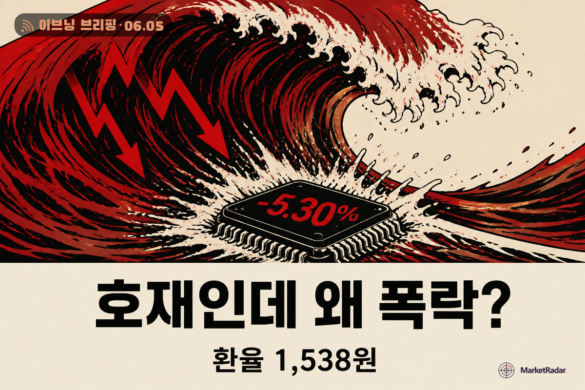 환율 1,538원이 덮은 HBM 훈풍, 삼성·하이닉스 급락