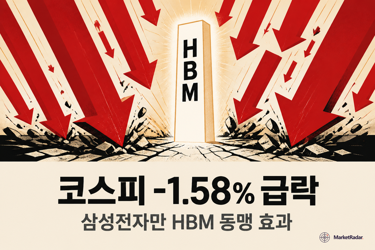 코스피 -1.58% 급락, 삼성전자만 HBM 동맹 효과