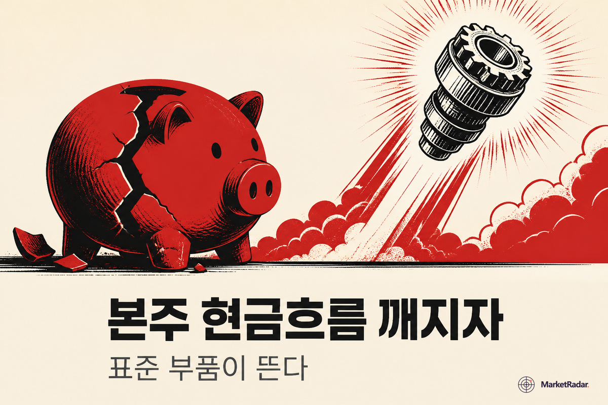본주 현금흐름 깨지자, 표준 부품이 뜬다