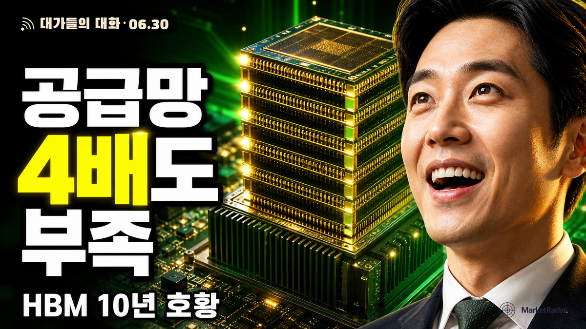 젠슨 황 단언 '공급망 4배 늘어도 부족' — 한국 HBM이 받을 10년짜리 시그널