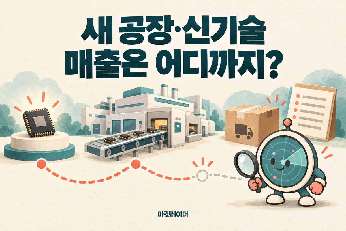 새 공장·신기술 뉴스, 매출은 어디까지 왔나