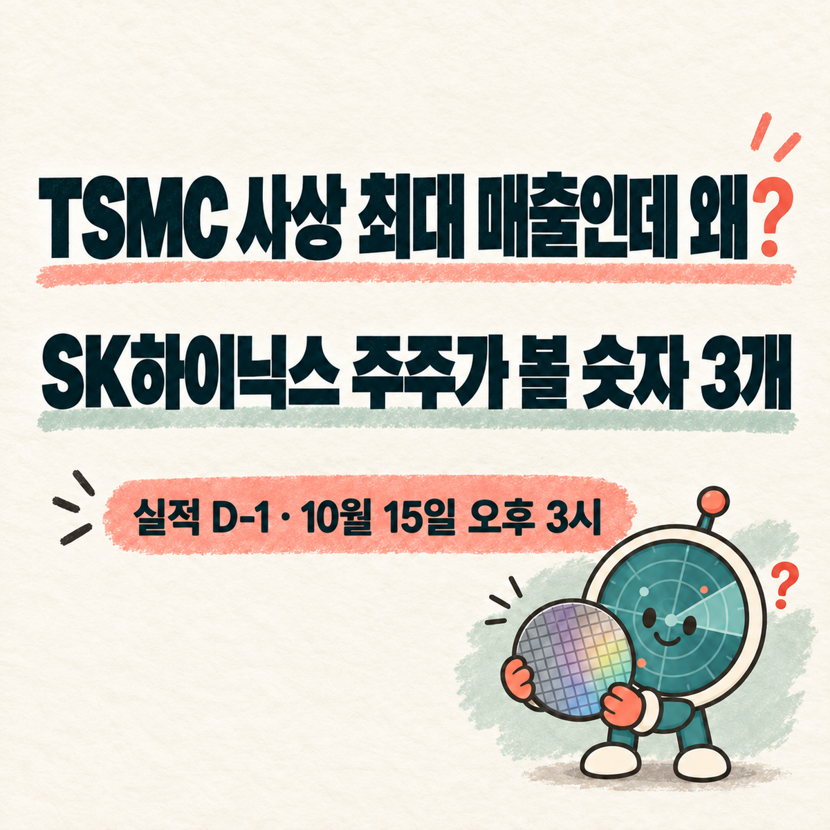 "TSMC 사상 최대 매출인데 왜?" 실적 D-1, SK하이닉스 주주가 볼 숫자 3개