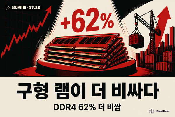 램 가격 폭등의 역설, 구형 DDR4가 신형 DDR5보다 62% 비싸진 이유