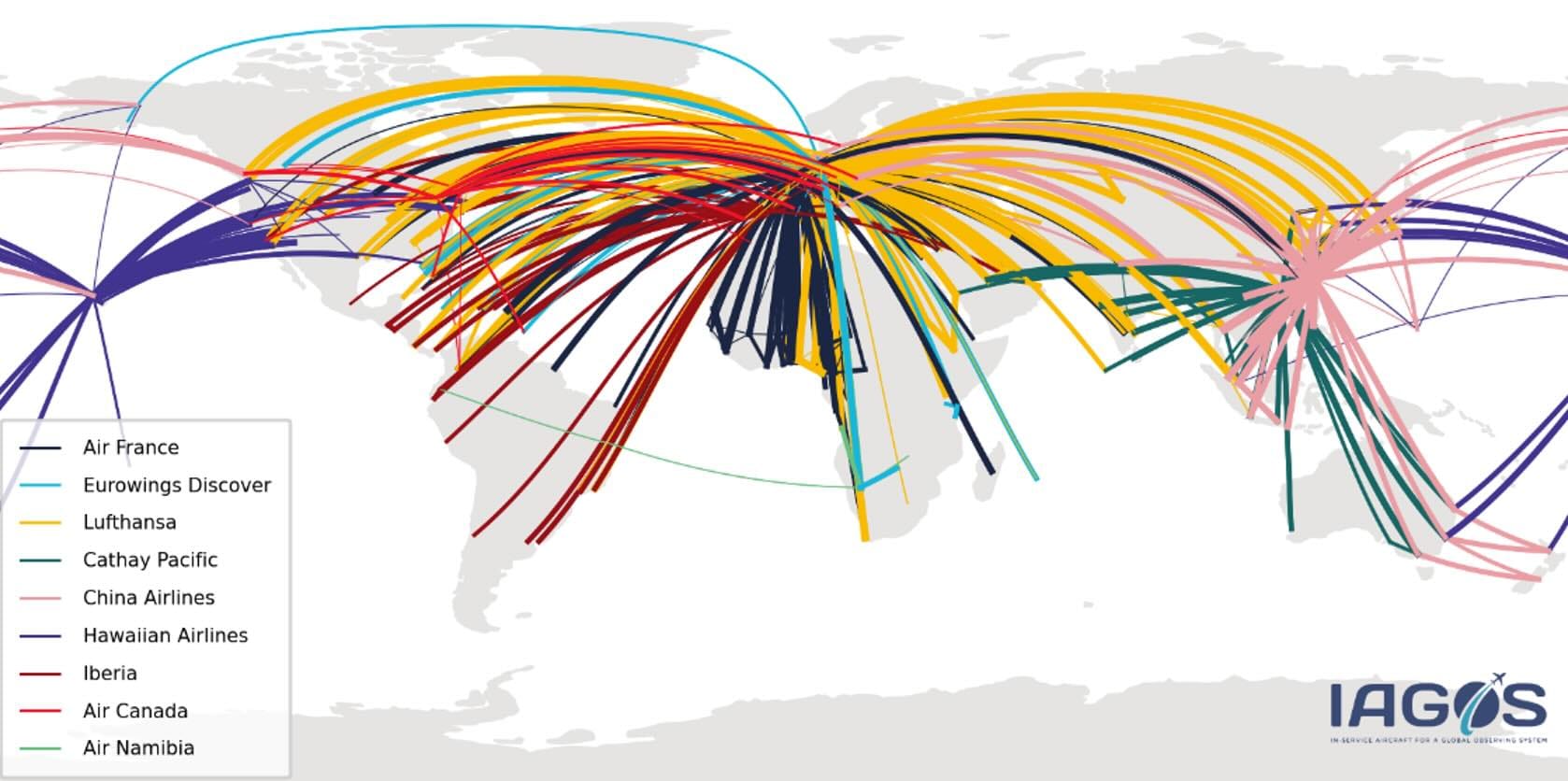 IAGOS routes since 2012