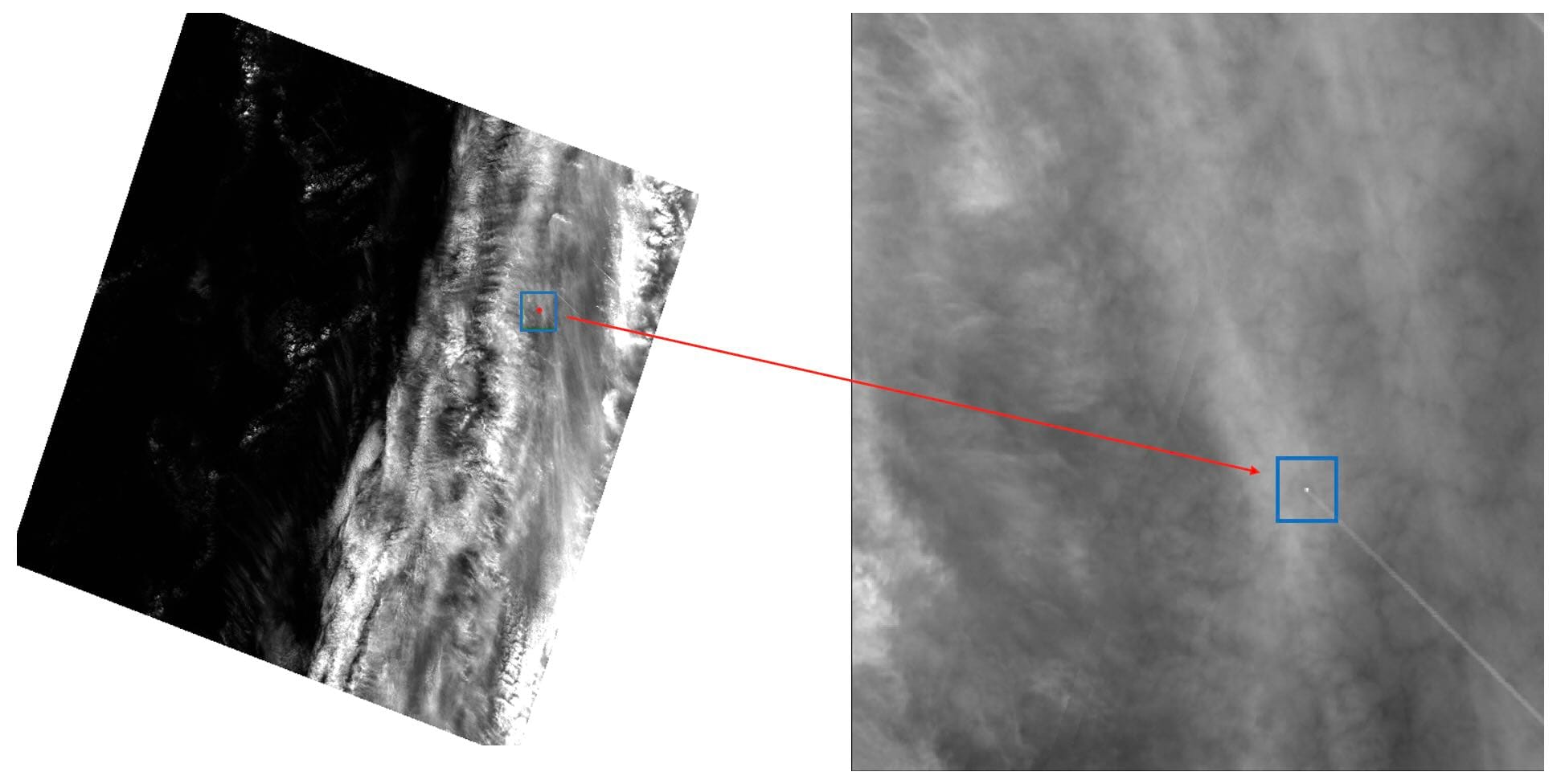 Landsat image of an aircraft