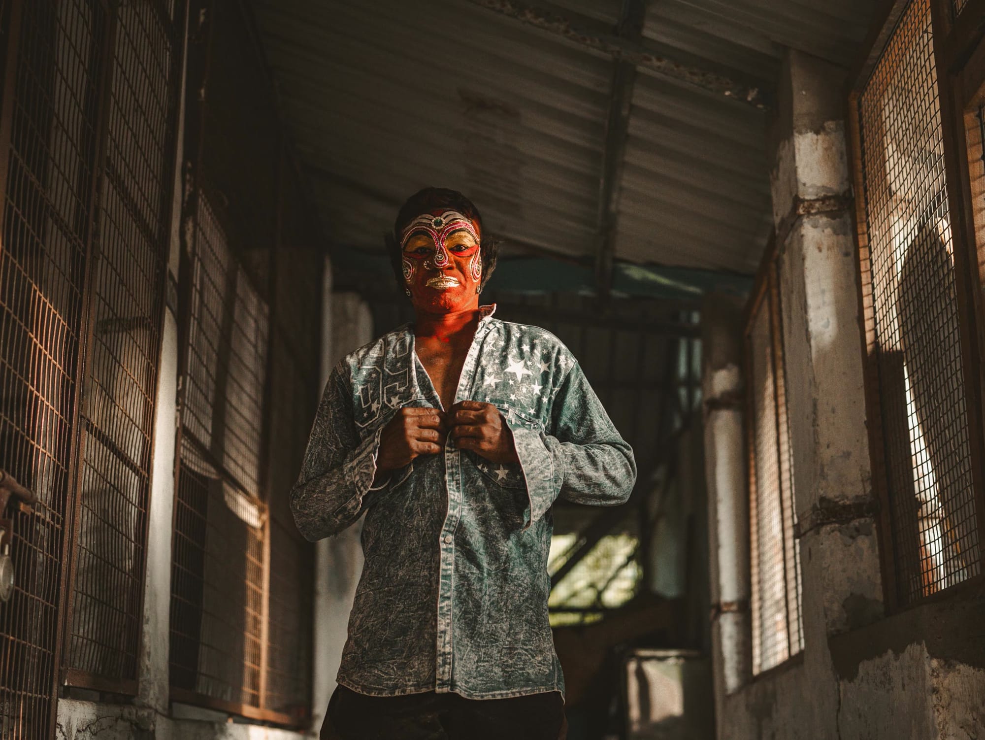Photograph by Hemanth Kumar Patnala — a ritual performer, portrait in light