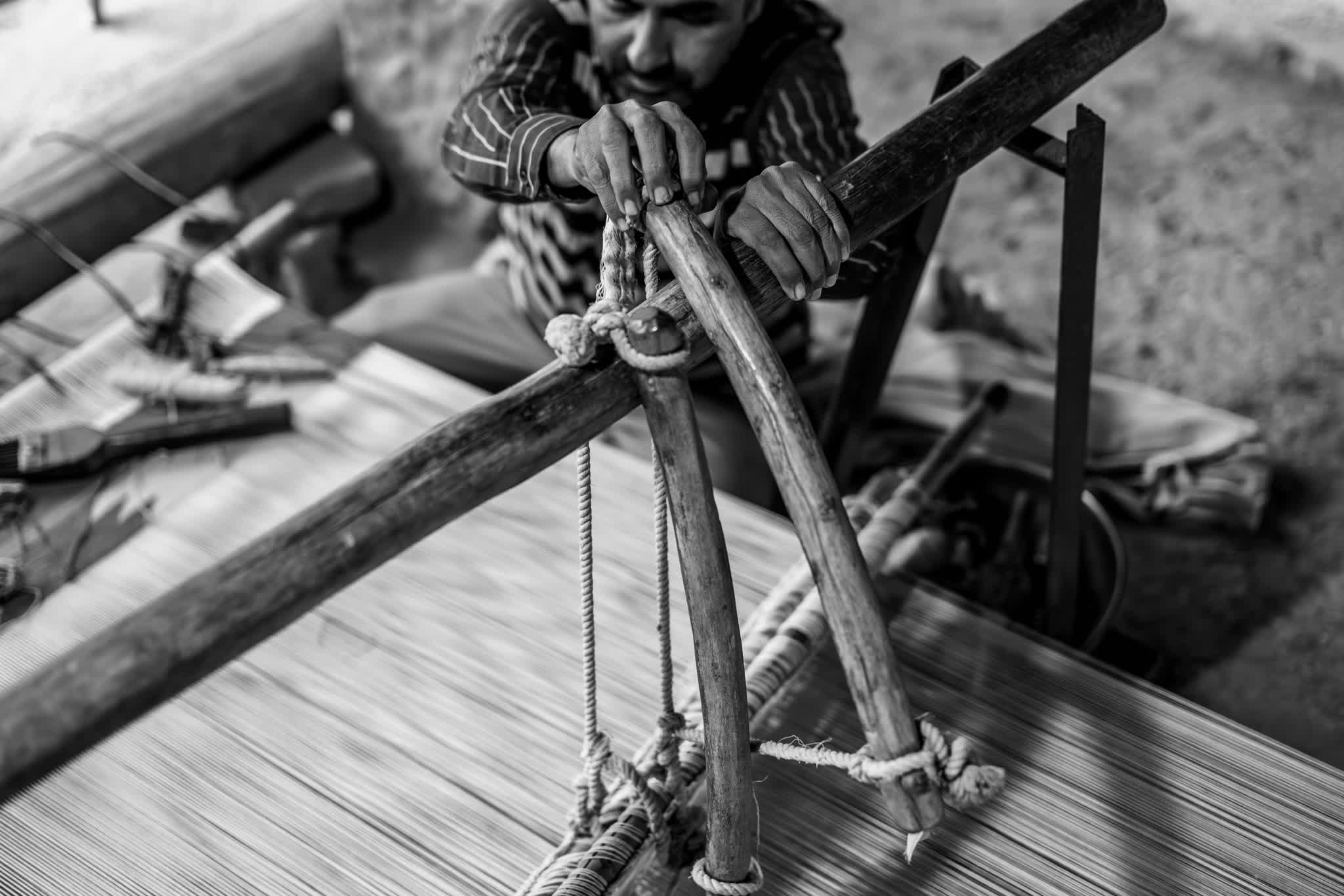 At the handloom