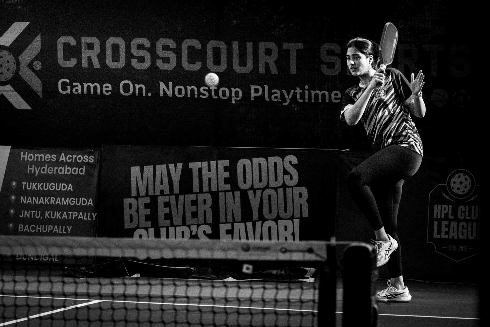 Photograph by Shreesh — black-and-white sports documentary frame