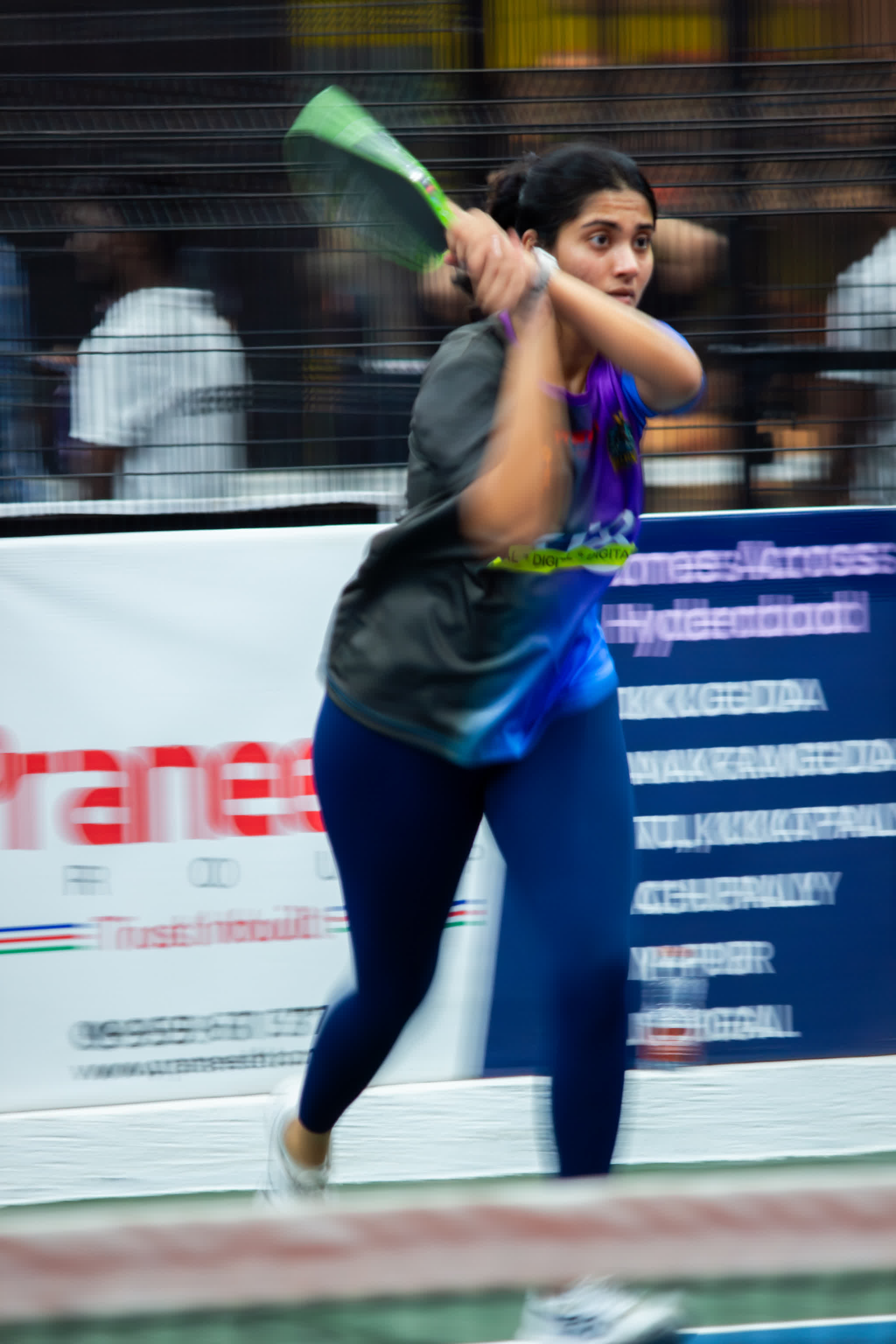 Photograph by Shreesh — a pickleball player mid-swing, motion held in the frame