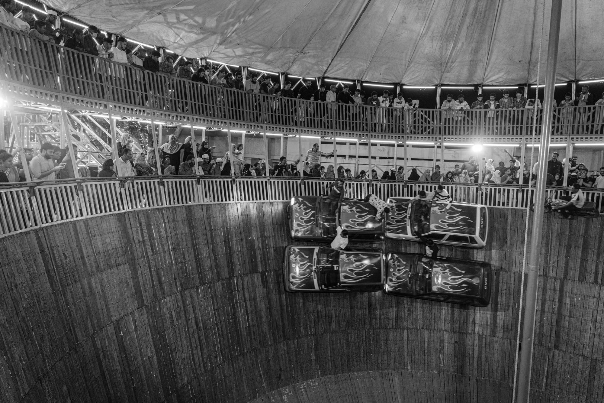 Wall of Death performance at a local fair