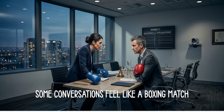 Some conversations feel like a boxing match