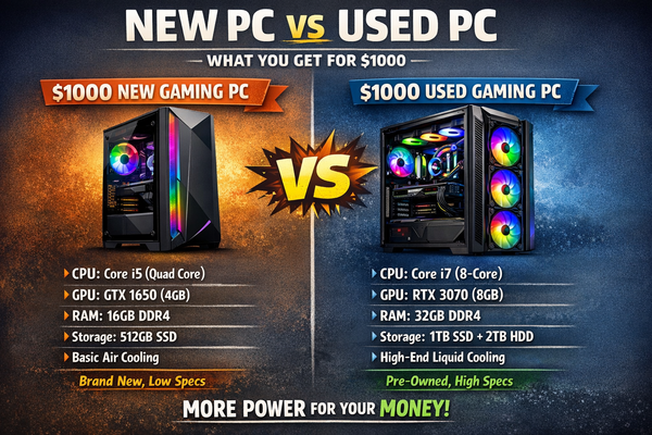 New vs Used Gaming PC: the $1,000 Comparison