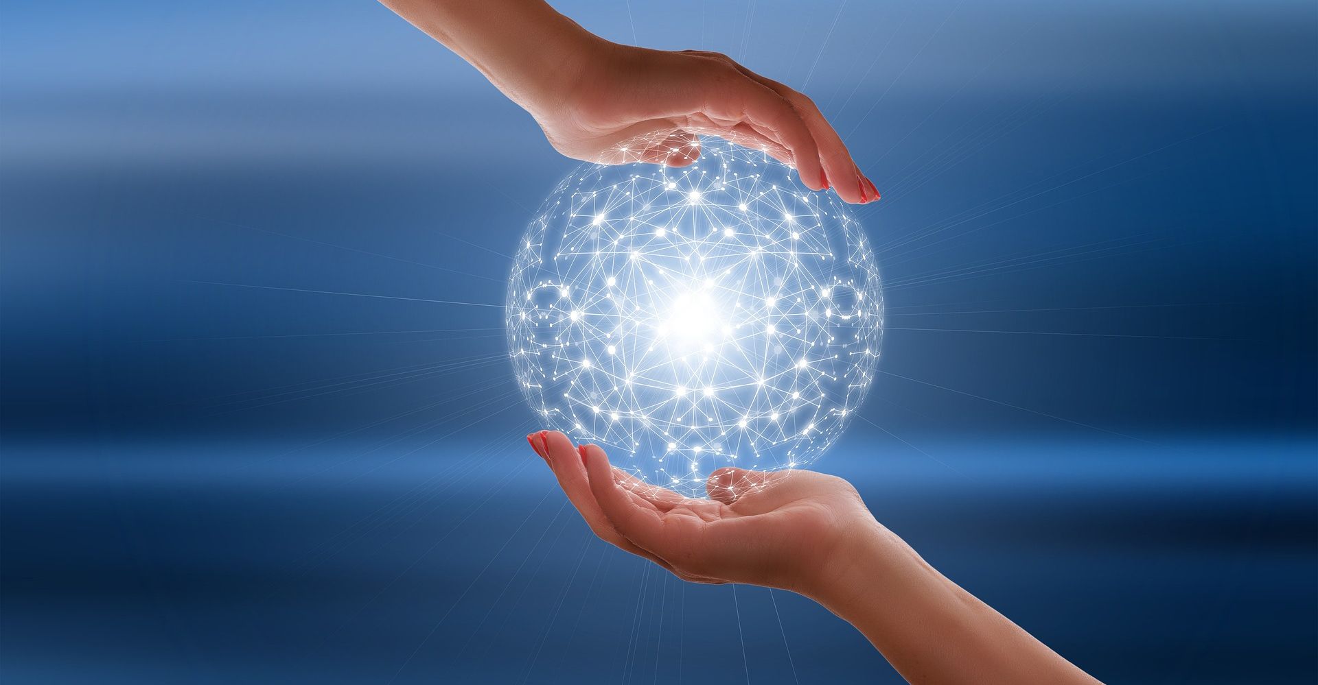 Two people shape a future world together