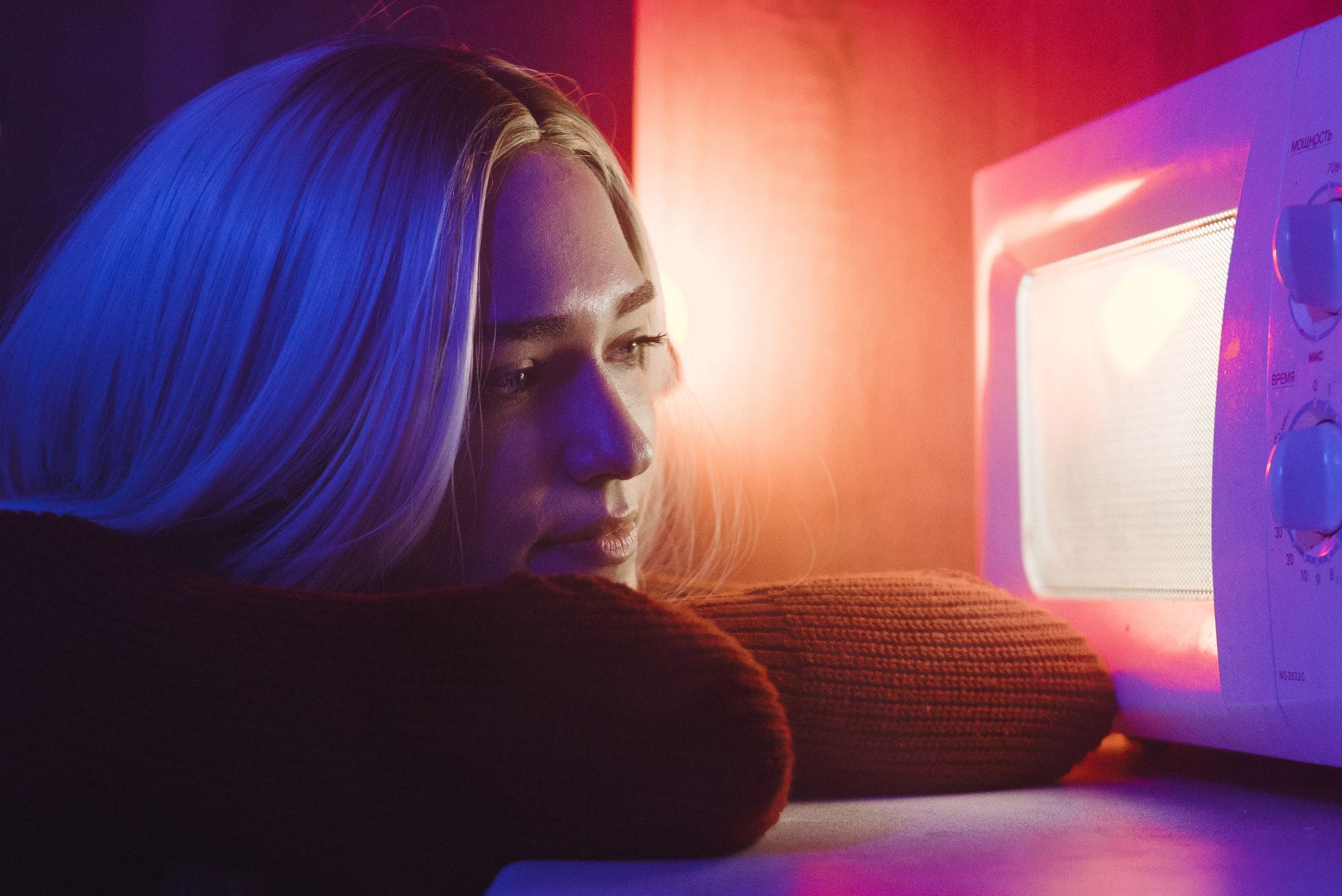 Waiting for a microwave meal to finish