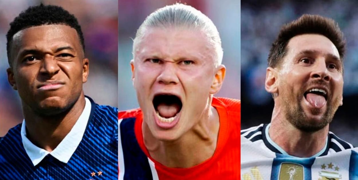 Messi, Mbappé y Haaland: tres dobletes en el mismo día.