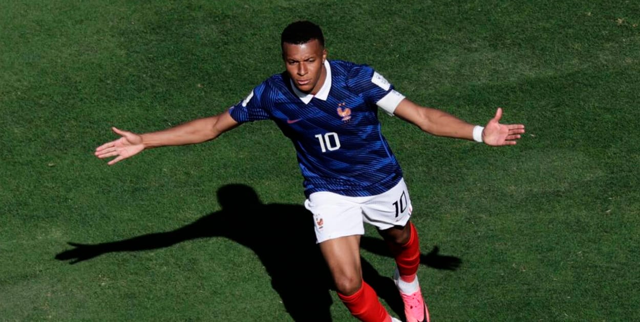 ¿A cuántos goles llega Mbappé en Mundiales?