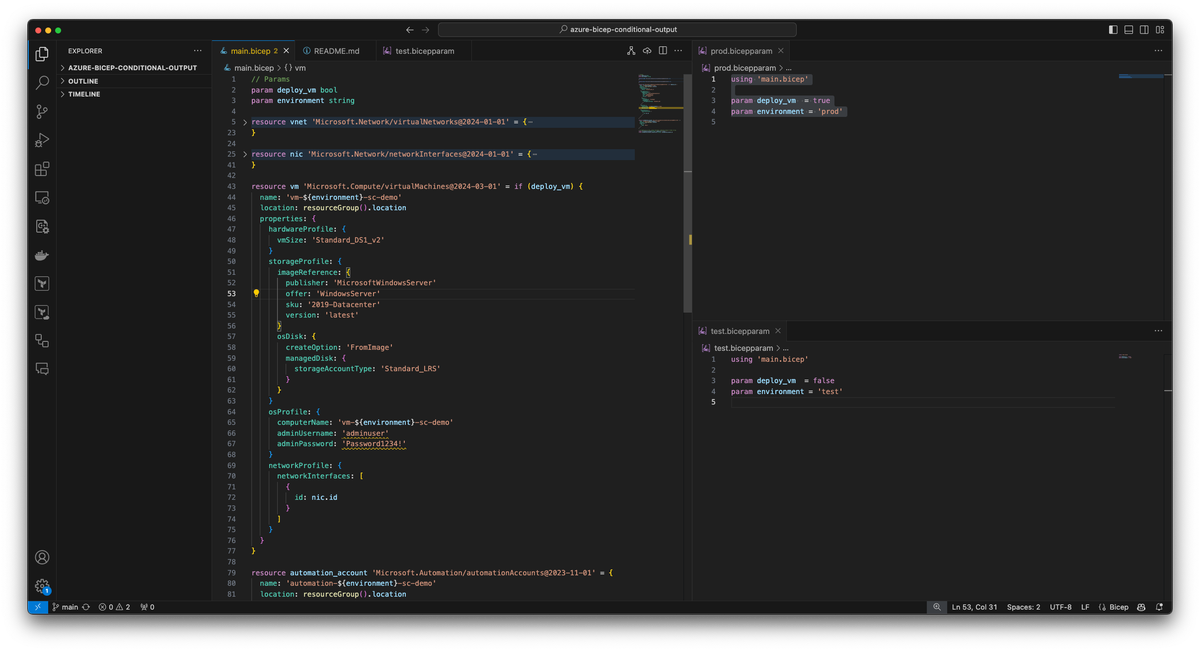 Using conditional deployments with Azure Bicep