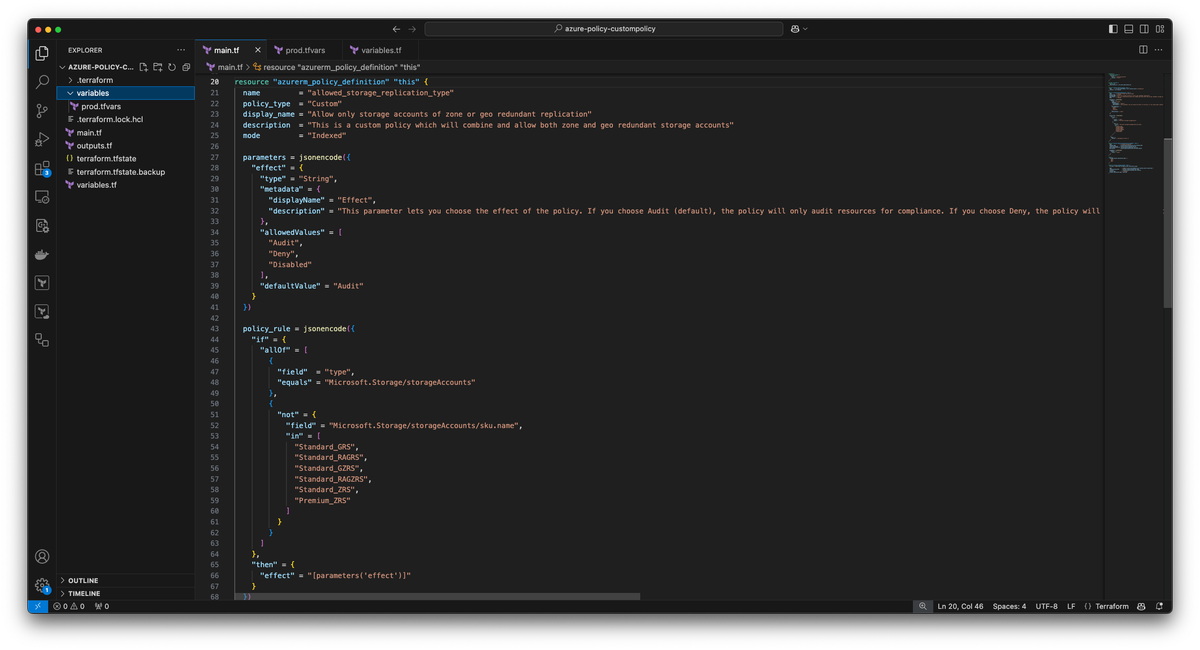Write your own custom Azure Policies with Terraform