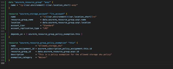 Create Azure Policy exemptions with Terraform