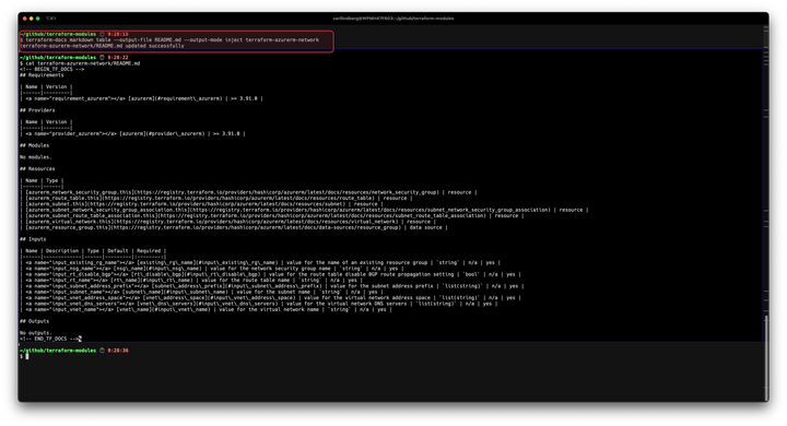 Making Terraform module documenatation easier with the terraform-docs tool