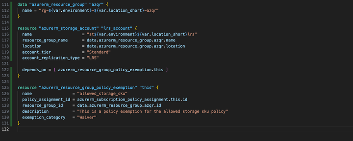 Create Azure Policy exemptions with Terraform