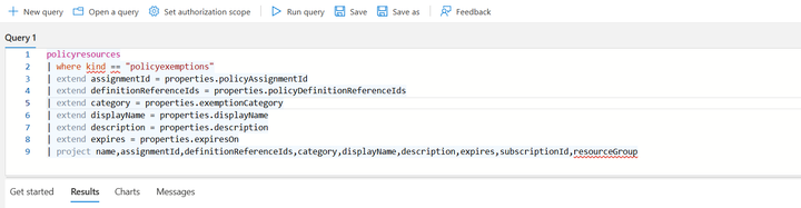 List policy exemptions in Azure with Resource Graph