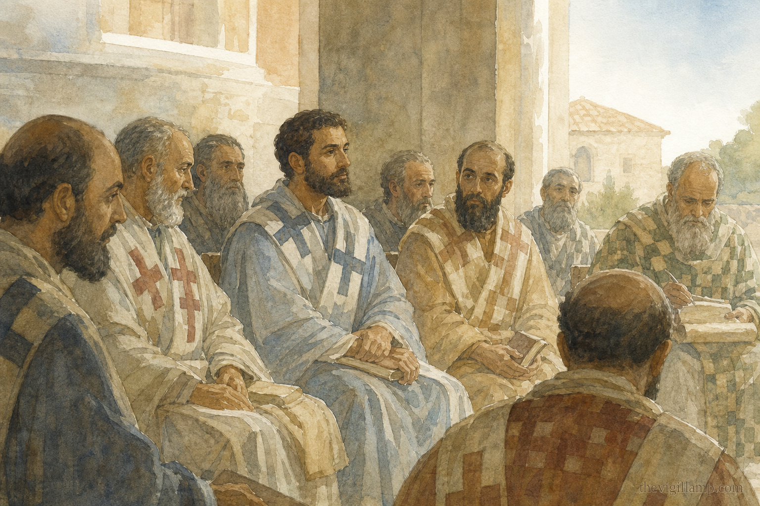 Alexander among the Fathers at Nicaea, sent in the aged Metrophanes's place; no invented speech in the scene