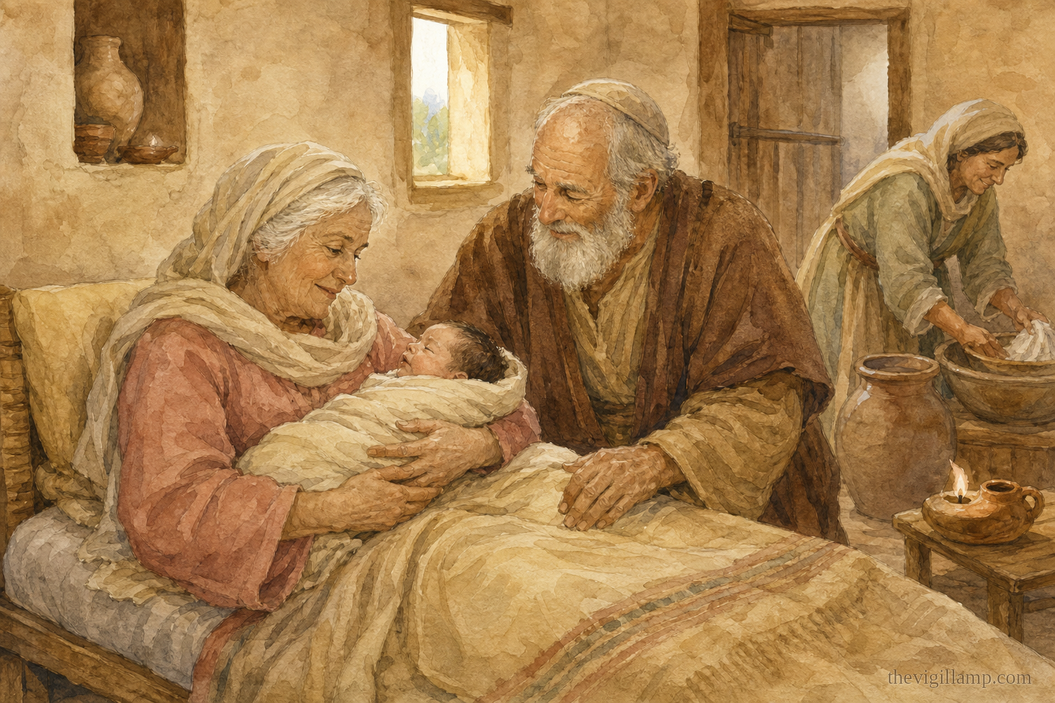 A daughter is born to Joachim and Anna in Nazareth. No extra speech invented