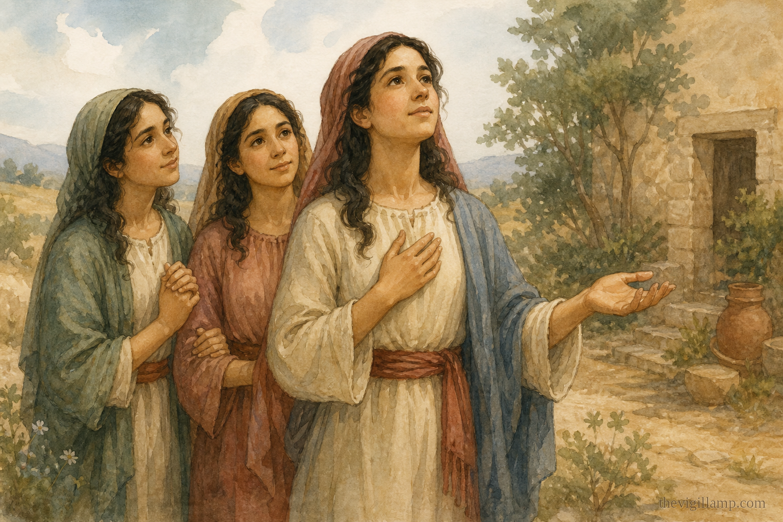 Menodora, the eldest, offering herself to God; the Church keeps her own words. No extra speech invented