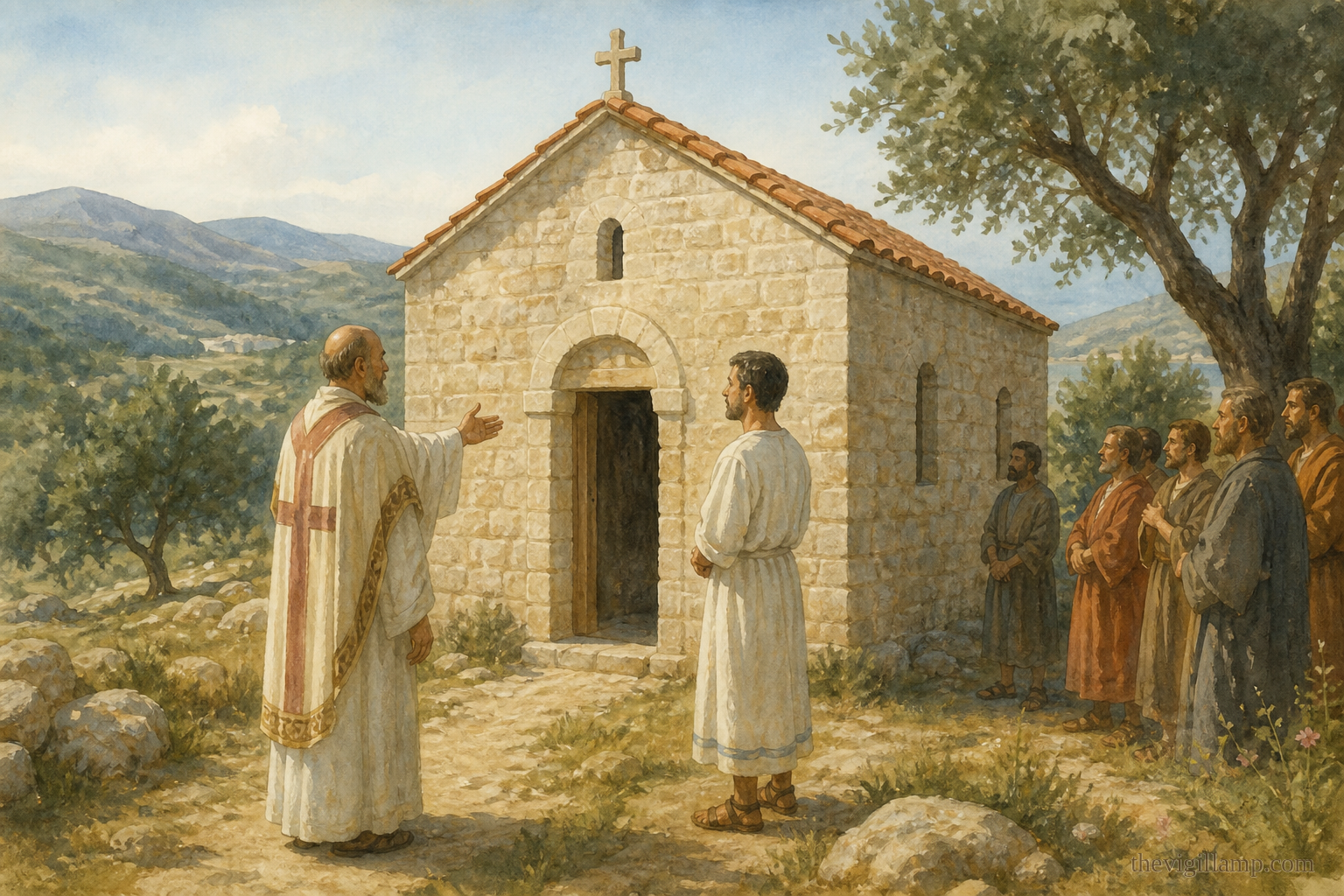 Autonomus raising a church in the name of the Archangel Michael, and setting Cornelius to serve. No extra speech invented