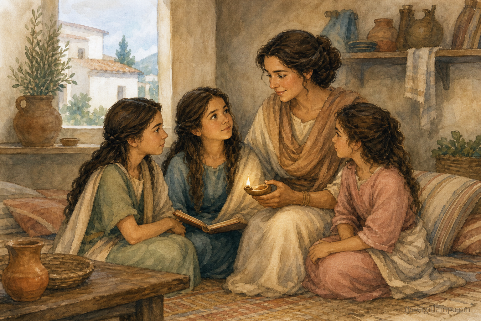 Sophia raising Faith, Hope, and Love in the love of the Lord Jesus Christ. No extra speech invented