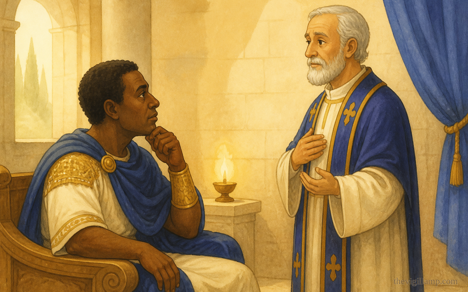 Governor Africanus; Phocas will not renounce Christ. No extra speech invented