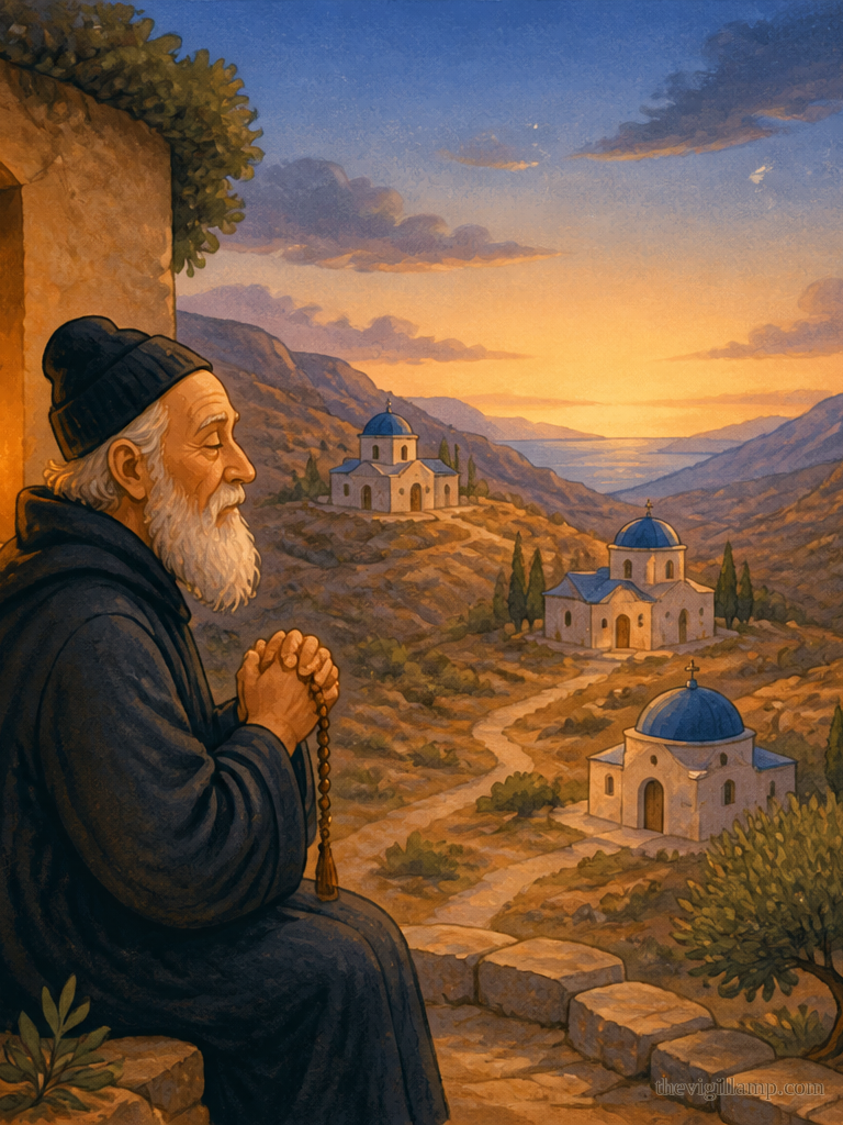 Chariton founds the Jericho lavra, called Douka, and Souka, the old Lavra; he dies at an advanced age on September 28, 350, and is buried at Pharan. No extra speech invented