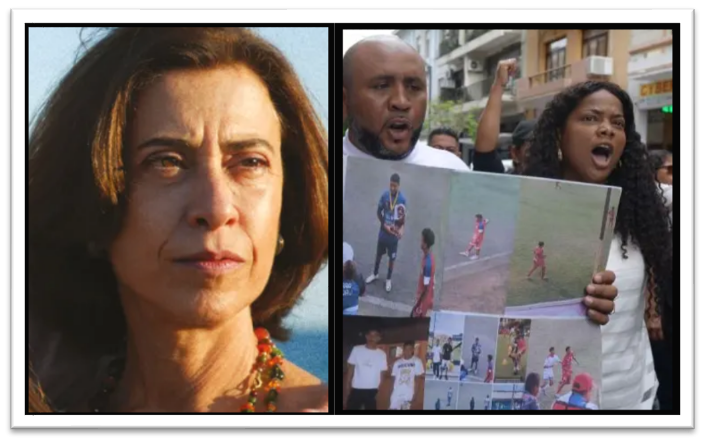 Image : À gauche, Eunice Paiva, représentée par l'actrice brésilienne Fernanda Torres, nominée pour l'Oscar (meilleure actrice). À droite, Luis Arroyo et Katty Bustos, père et mère de Josué et Ismael, deux des quatre enfants de Guayaquil, victimes de disparitions forcées.
