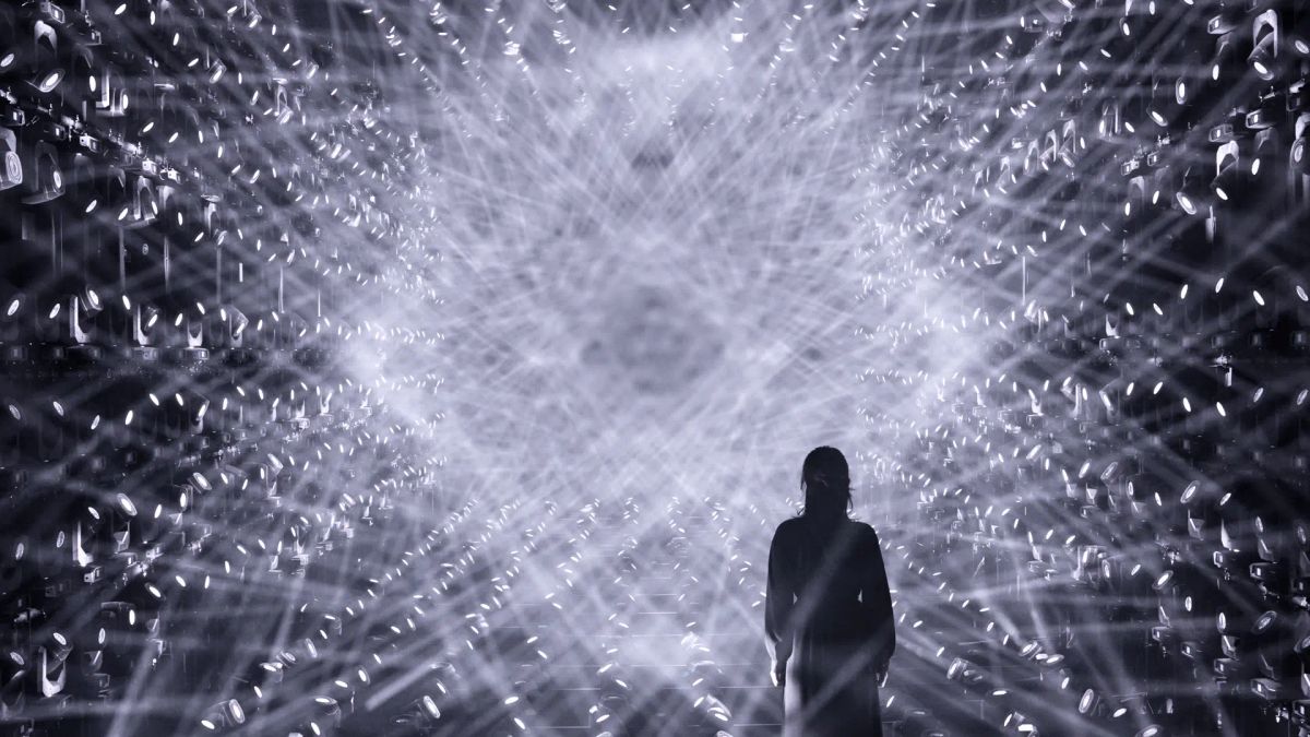 'Emerging' light sculpture by teamLab, a Japanese art collective.
