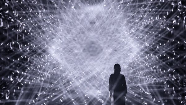 'Emerging' light sculpture by teamLab, a Japanese art collective.