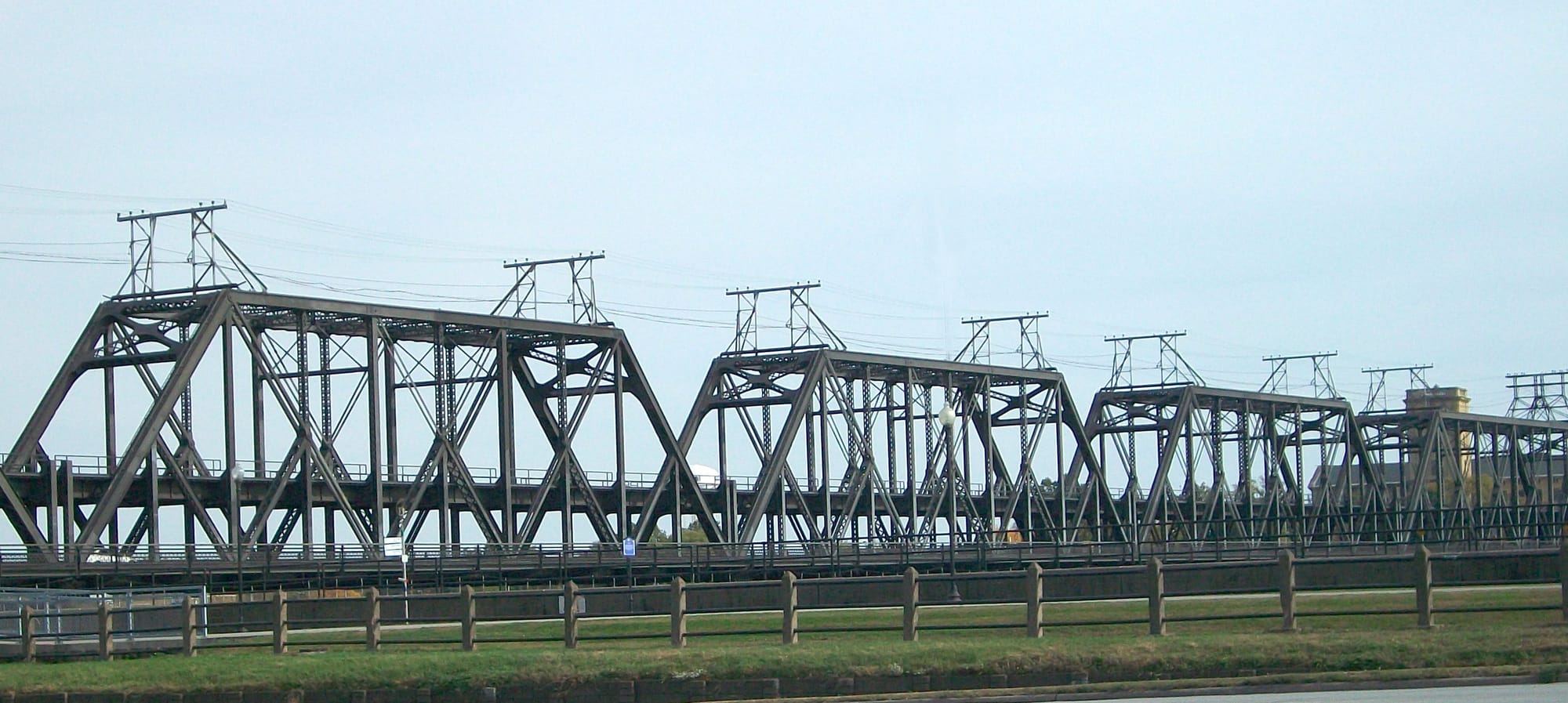 The Government Bridge over the Mississippi River at the Quad Cities, on the American Discovery Trail in northern Illinois