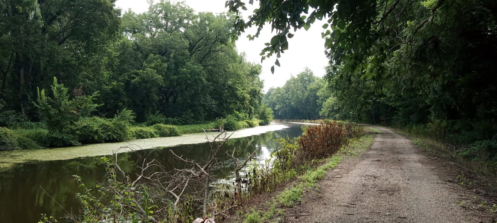 The Hennepin Canal towpath on the American Discovery Trail in northern Illinois