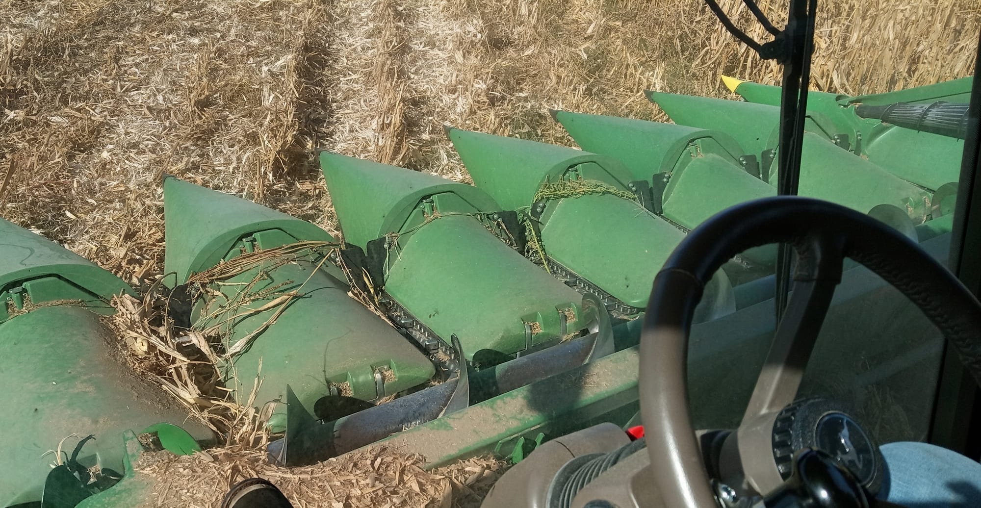 A corn harvest combine.