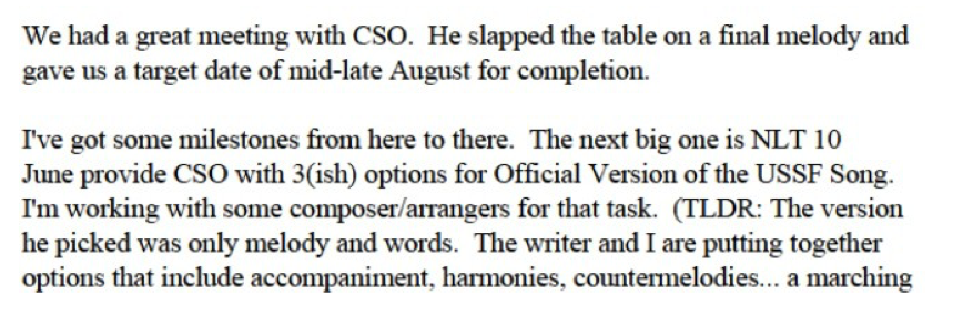 Emails Reveal Space Force’s Hardest Mission Is Writing a Song