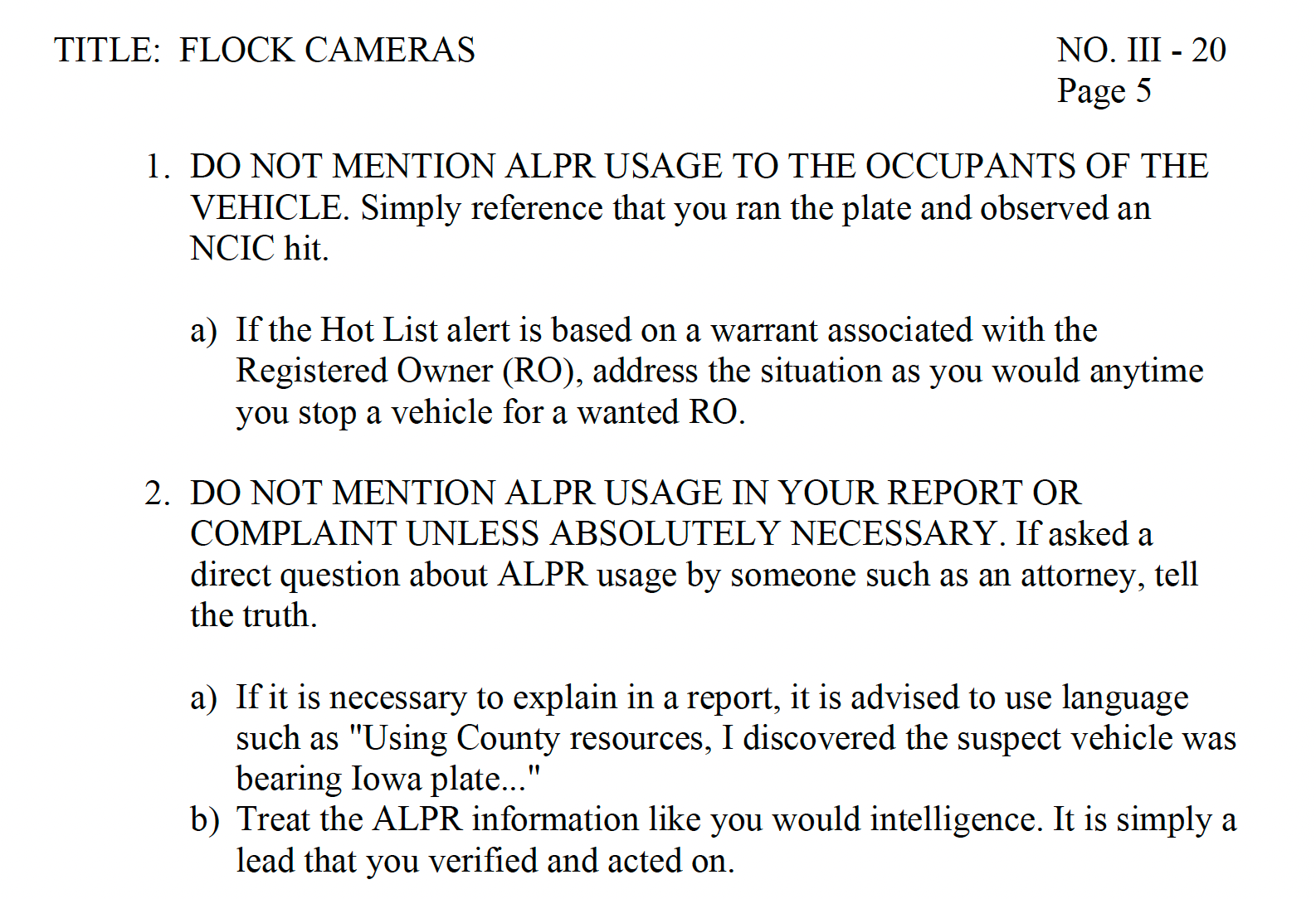 ‘DO NOT MENTION ALPR USAGE’: How Cops Are Trying to Hide Their Use of Flock